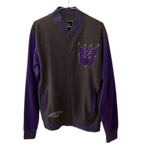 Transformers Decepticon Limited Edition Varsity Jacket Grey Purple Men’s Size XL